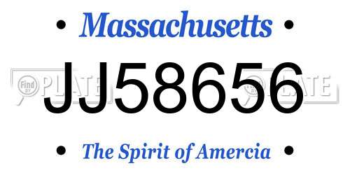 JJ58656 Massachusetts License Plate