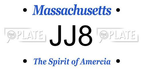 JJ8 Massachusetts License Plate