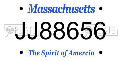 JJ88656 Massachusetts License Plate