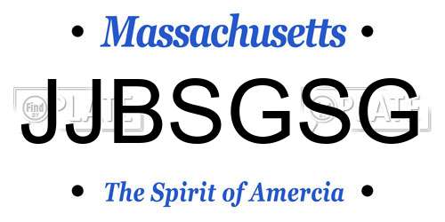 JJBSGSG Massachusetts License Plate