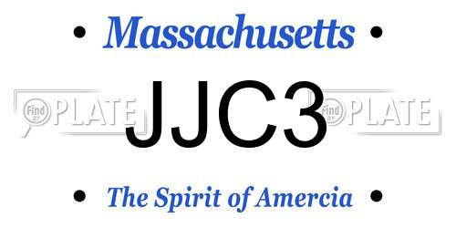 JJC3 Massachusetts License Plate