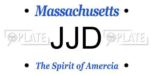 JJD Massachusetts License Plate