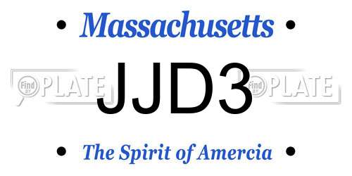JJD3 Massachusetts License Plate