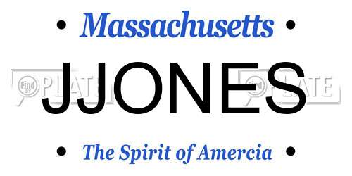 JJONES Massachusetts License Plate
