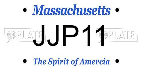 JJP11 Massachusetts License Plate