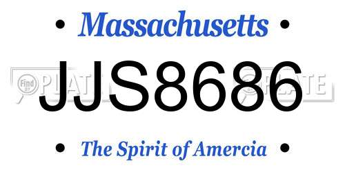 JJS8686 Massachusetts License Plate