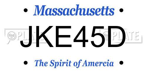 JKE45D Massachusetts License Plate