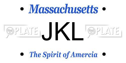 JKL Massachusetts License Plate
