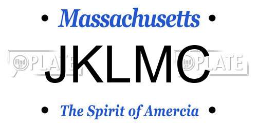 JKLMC Massachusetts License Plate