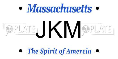 JKM Massachusetts License Plate