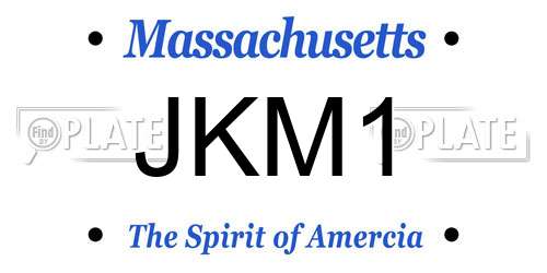 JKM1 Massachusetts License Plate