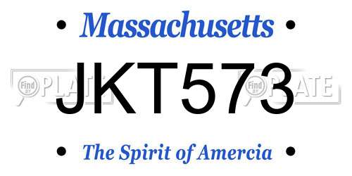 JKT573 Massachusetts License Plate