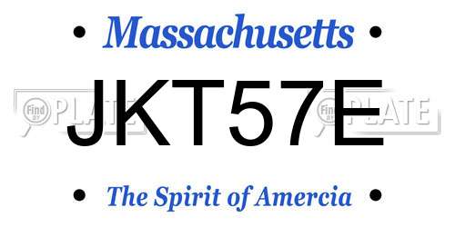 JKT57E Massachusetts License Plate