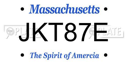 JKT87E Massachusetts License Plate