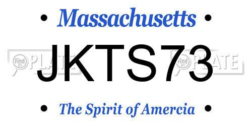 JKTS73 Massachusetts License Plate