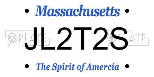 JL2T2S Massachusetts License Plate