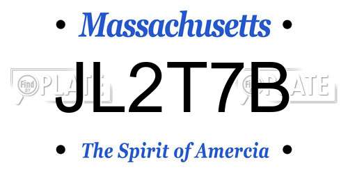 JL2T7B Massachusetts License Plate