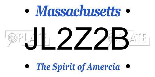JL2Z2B Massachusetts License Plate