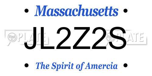 JL2Z2S Massachusetts License Plate