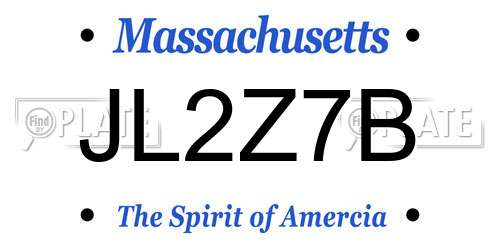 JL2Z7B Massachusetts License Plate