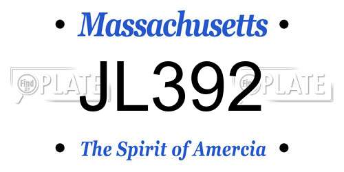 JL392 Massachusetts License Plate