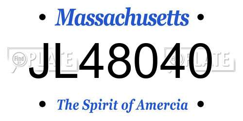 JL48040 Massachusetts License Plate