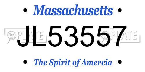 JL53557 Massachusetts License Plate
