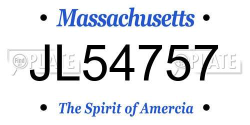 JL54757 Massachusetts License Plate