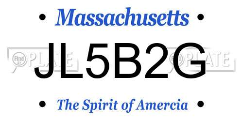 JL5B2G Massachusetts License Plate