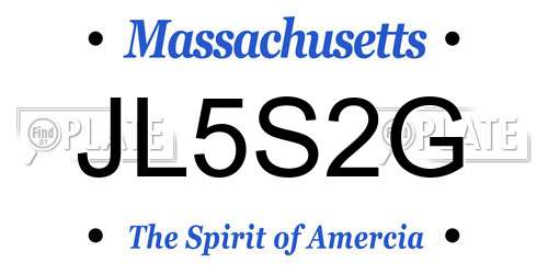 JL5S2G Massachusetts License Plate