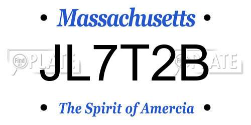 JL7T2B Massachusetts License Plate