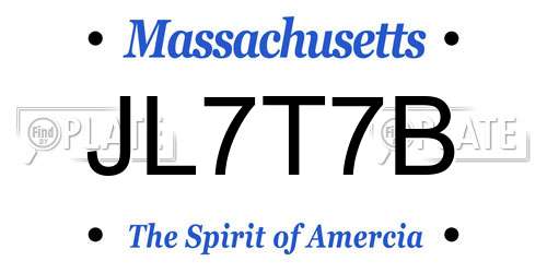 JL7T7B Massachusetts License Plate