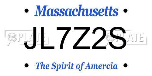 JL7Z2S Massachusetts License Plate