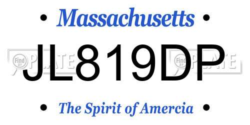 JL819DP Massachusetts License Plate