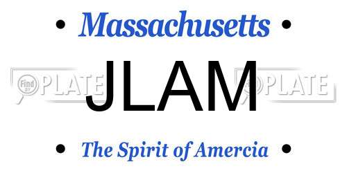 JLAM Massachusetts License Plate