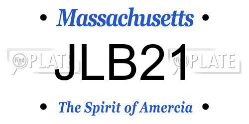 JLB21 Massachusetts License Plate