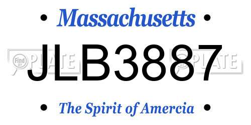 JLB3887 Massachusetts License Plate
