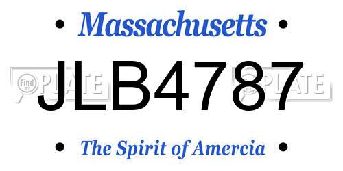 JLB4787 Massachusetts License Plate
