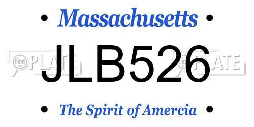 JLB526 Massachusetts License Plate