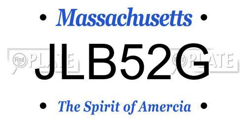 JLB52G Massachusetts License Plate