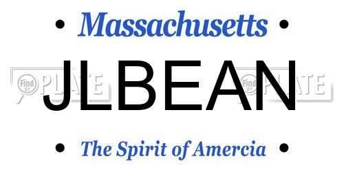 JLBEAN Massachusetts License Plate