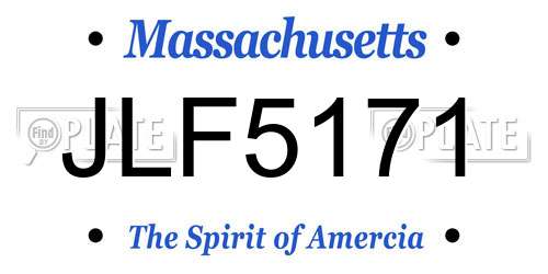 JLF5171 Massachusetts License Plate