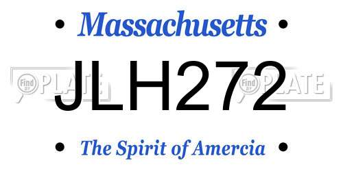 JLH272 Massachusetts License Plate