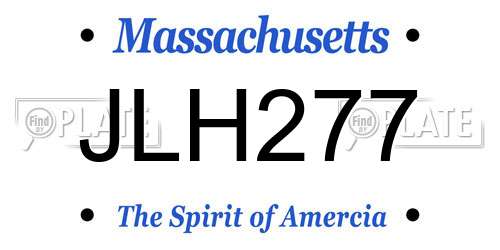 JLH277 Massachusetts License Plate