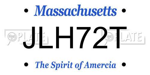 JLH72T Massachusetts License Plate