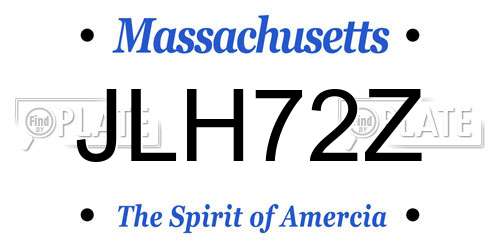 JLH72Z Massachusetts License Plate