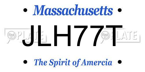 JLH77T Massachusetts License Plate