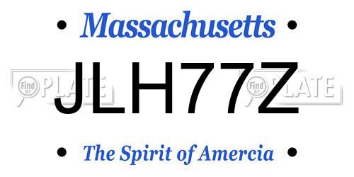 JLH77Z Massachusetts License Plate