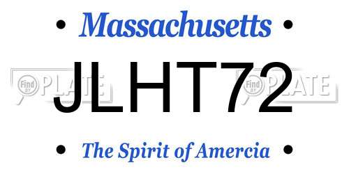 JLHT72 Massachusetts License Plate