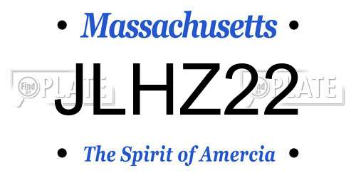JLHZ22 Massachusetts License Plate